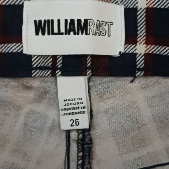 NEW WILLIAM‎ RAST High-Rise Plaid Skinny Jeans, Size 26, Red/White/Blue - Picture 10 of 15